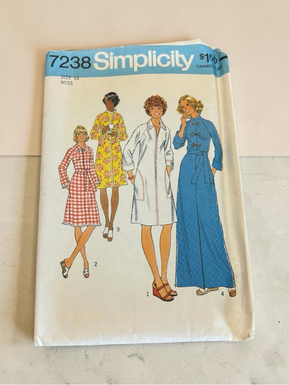 Simplicity Pattern Featuring Yellow Floral Dress with Pink Accents